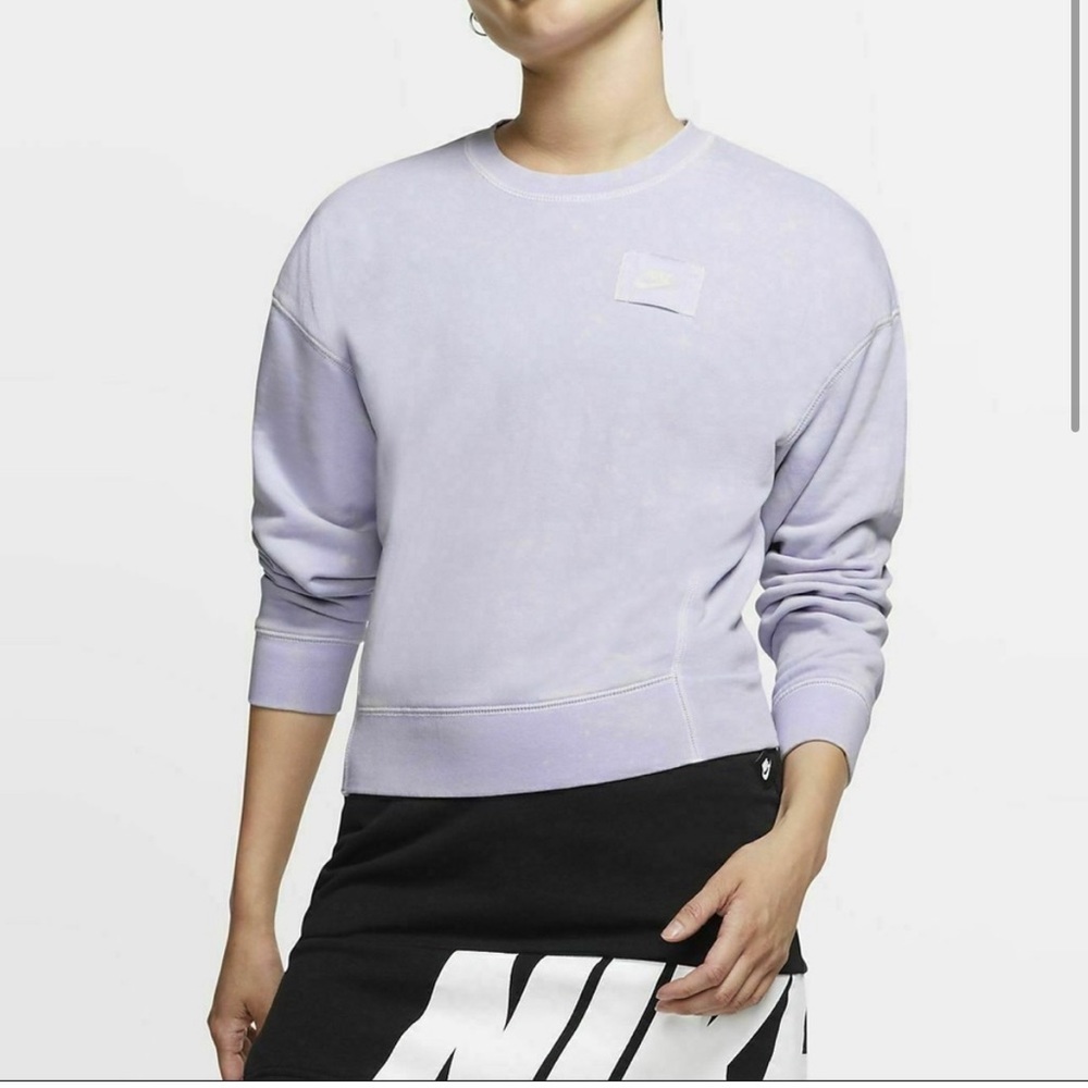 Nike purple fade terry cloth crewneck